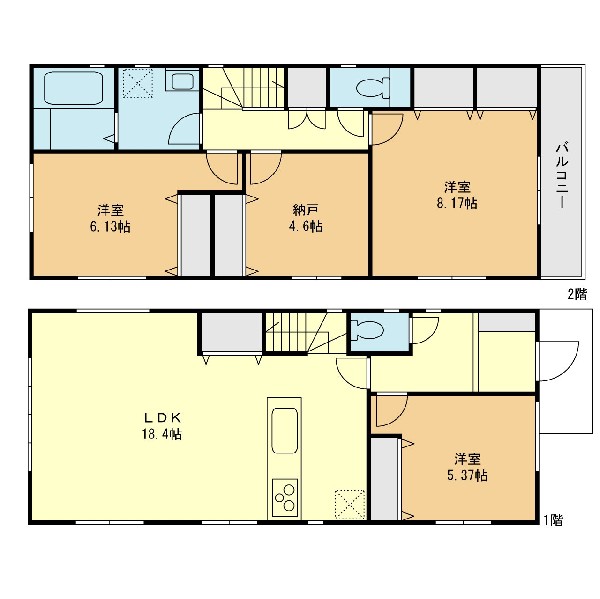 間取り:2号棟間取図