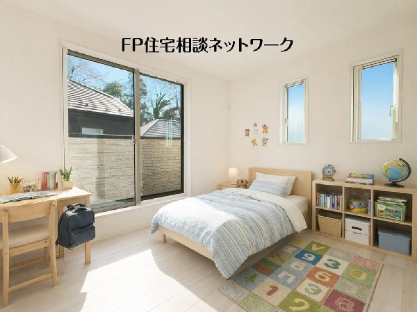 光が沢山取り込める大きな窓。日差しを長時間受ける事が出来る暖かいお部屋です。（本画像はCGで作成しており、実際に現地に家具・家電はおかれておりません。また価格には含まれておりません）