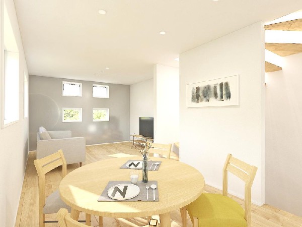 家族の日常が刻まれる大切な空間。窓からのあたたかな光が家族団らんに花を添える。