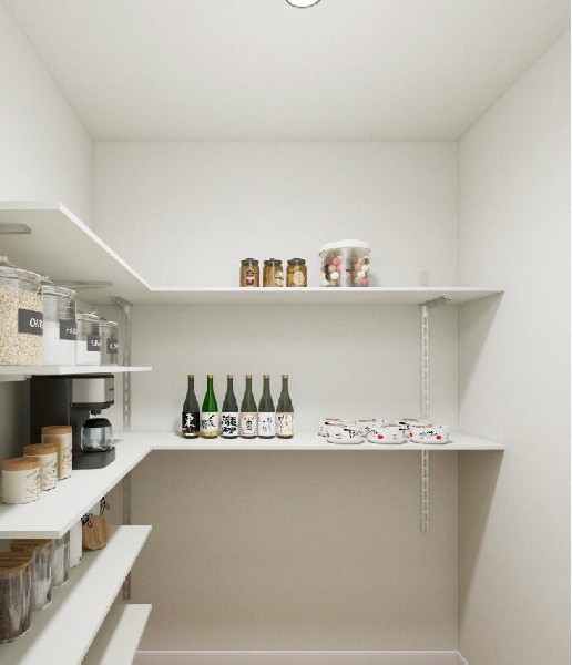 ◆パントリー◆  本画像はイメージCGです。車・植栽等は含まれません。外構・植栽など一部実際とは異なる表現がございます。