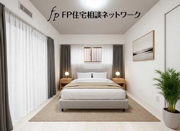 光が取り込みやすい2面採光の居室。（本画像はCGで作成しており、実際に現地に家具・家電はおかれておりません。また価格には含まれておりません）