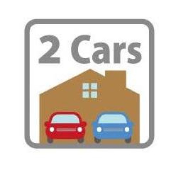 外観:2台駐車可能なカースペース（車種によります）。多用途にご利用いただけるスペースです。セカンドカーや自転車もおけますし、お車での来客もＯＫ。