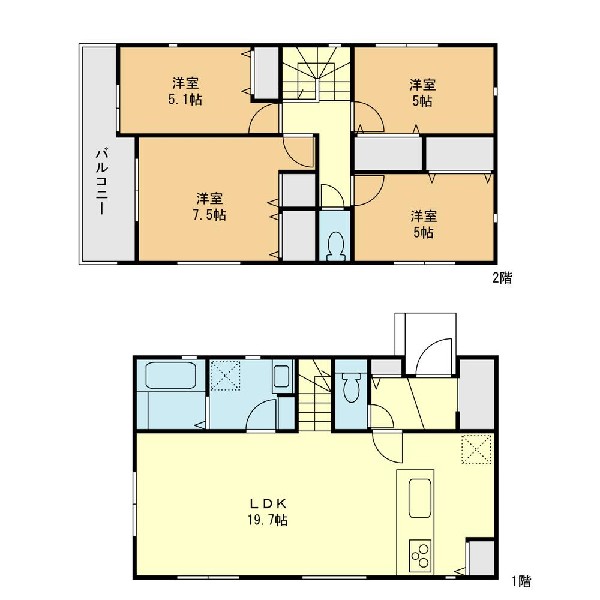 間取り:1号棟間取図