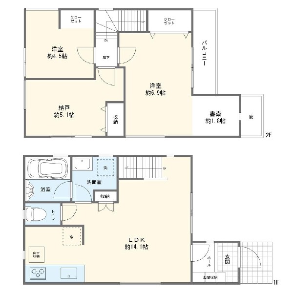 間取り:A棟間取図
