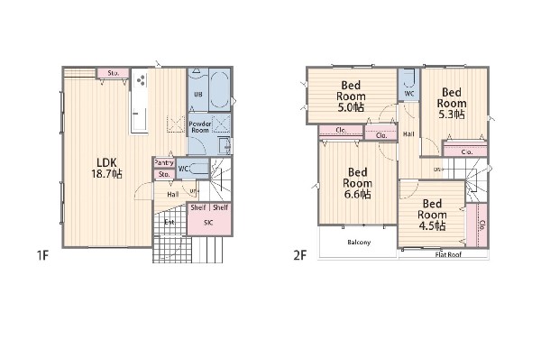 間取り:1号棟間取図