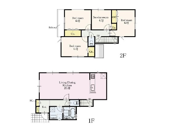 間取り:1号棟間取図