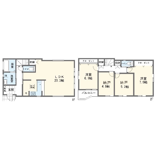 間取り:１号棟間取図
