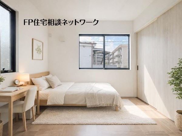 光が取り込みやすい2面採光の居室。日当たり良好です。（本画像はCGで作成しており、実際に現地に家具・家電はおかれておりません。また価格には含まれておりません）