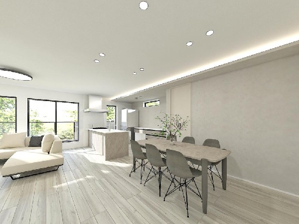 ☆☆家族の会話や笑顔が行き交うリビング☆☆  リビングで子供を走り回らせたい♪大きなソファやダイニングテーブルでゆったり食事をしたりくつろぎたい♪そんな夢が叶えられる空間です♪