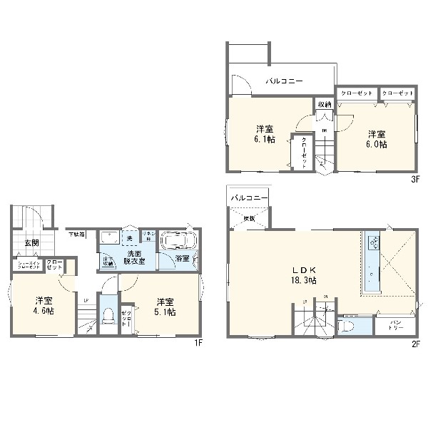 間取り:間取図2号棟