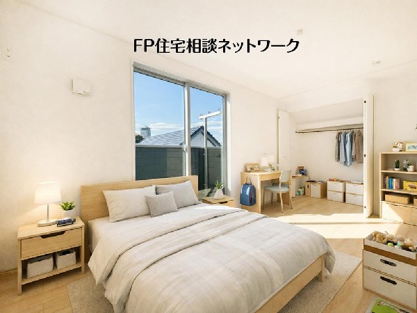 光が沢山取り込める大きな窓。日差しを長時間受ける事が出来る暖かいお部屋です。（本画像はCGで作成しており、実際に現地に家具・家電はおかれておりません。また価格には含まれておりません）