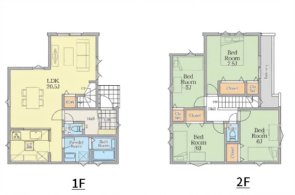 間取り:間取図1号棟