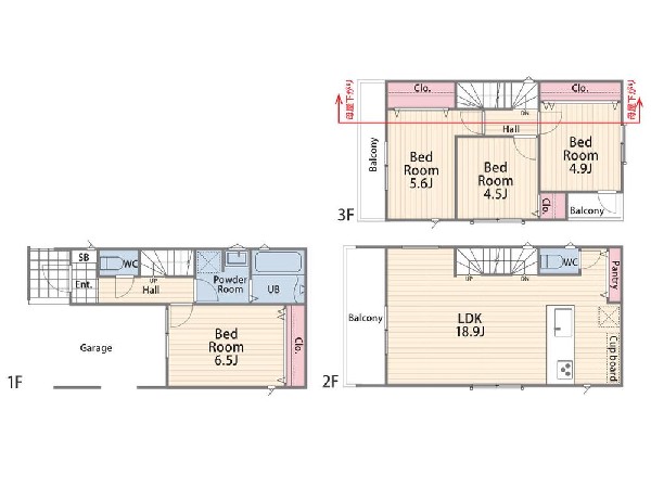間取り:間取図1号棟