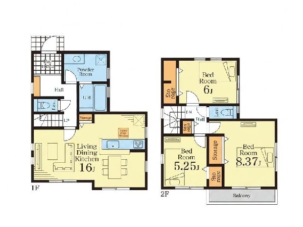 間取り:1号棟間取図