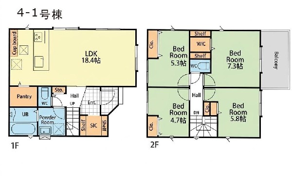 間取り:4-1号棟間取図