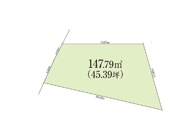 区画図:土地価格6980万円、土地面積147.79m2