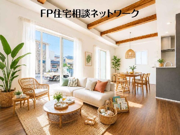 窓を開けるとスッーとそよぐ風を感じる。だんらんという場所はここから始まり、暮らし継がれる。家族の笑顔が集う素敵な場所だから、こだわりの思いがたくさん詰まっている。  ※家具、置物はAIによるイメージ画像で