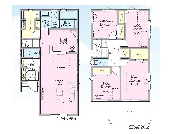 間取り:2号棟間取図