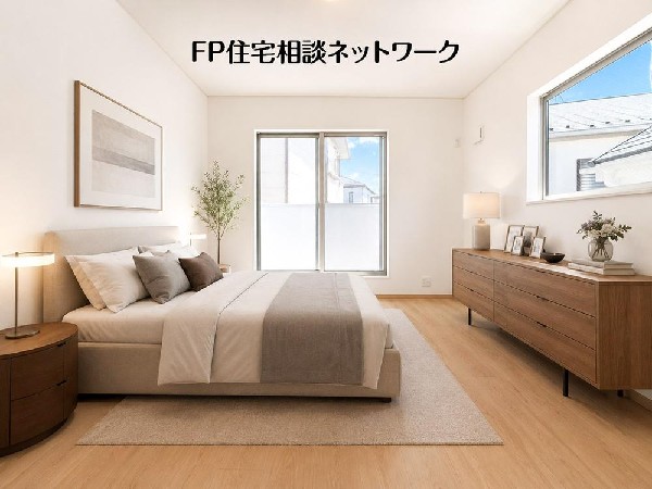 寝室は常に明るく、気持ちの良い毎朝を迎えられます。（本画像はCGで作成しており、実際に現地に家具はおかれておりません。また価格に家具は含まれておりません。）