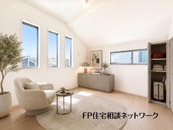 日差しを長時間受ける事が出来る暖かいお部屋です。（本画像はCGで作成しており、実際に現地に家具はおかれておりません。また価格に家具は含まれておりません。）