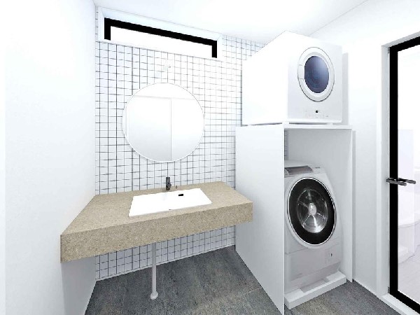 すがすがしい空気が肌をひきしめる朝。爽やかなデザインでまとめられたパウダールーム。流れる水音をBGMに鏡に映る顔が静かにゆっくりと笑顔に変わっていく時間。