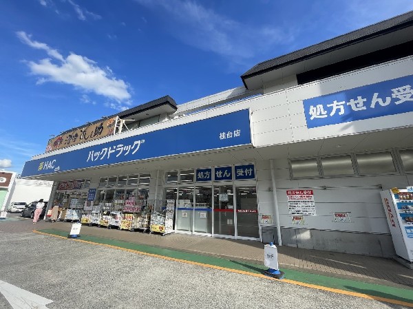 周辺環境:ハックドラッグ桂台店(スーパーやコンビニとともに生活に欠かせないという方も多いドラッグストアは、近所にあると頼もしい限りですね。)