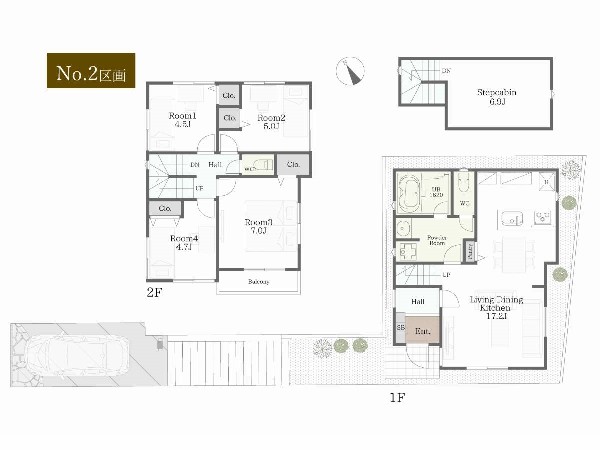 外観:参考間取図【プラン例　建物価格1980万円　建物面積98m2】