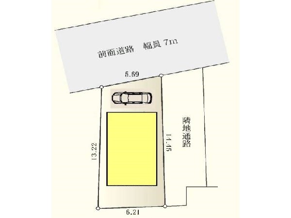 区画図:隣地通路があり開放感がございます！