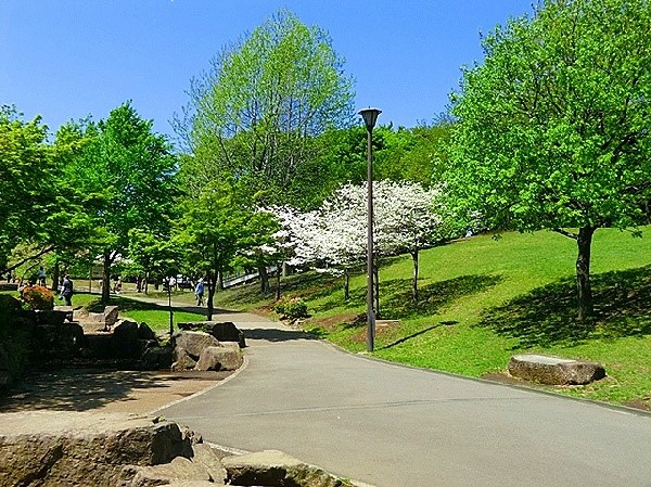 周辺環境:岸根公園(駅隣接の広くて有名な公園。じゃぶじゃぶ池やアスレチック、大きな芝生広場など、お弁当を持ってピクニックにくる方も大勢います。駐車場も完備。)