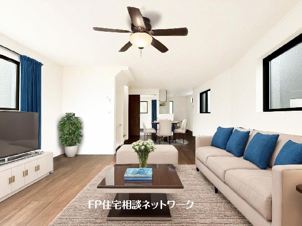 ■リビング■本画像はAIがCGで家具作成しており、実際の現地に家具は設置されておりません。また、販売価格に家具等は含まれておりません。