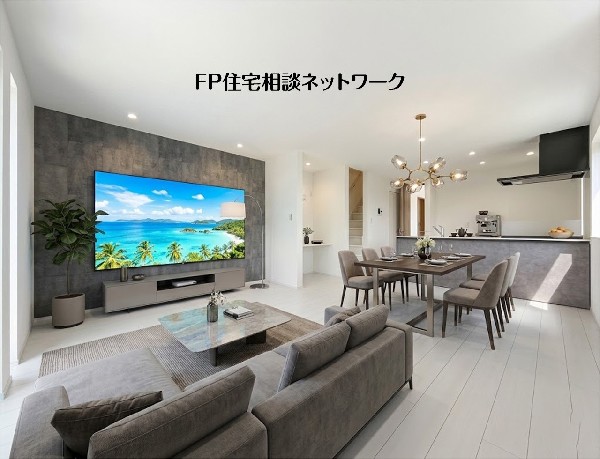 【LDK│18.1帖】  本画像はAIがCGで家具を作成しており、実際の現地に家具は設置されておりません。また、販売価格に家具等は含まれておりません。
