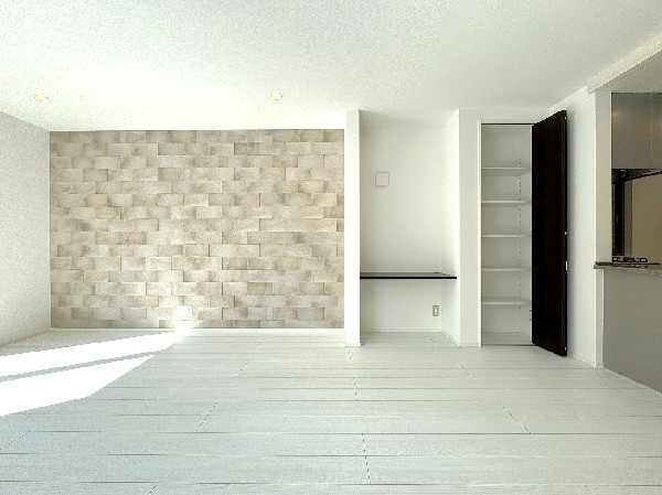 ご家族だんらんのスペースとなるリビング。家具の配置がしやすい広さを確保しつつ、窓が多い設計は色々な角度から光が取り込めるこだわりの間取りです。明るいリビングで寛ぐ新しい生活をスタートさせてみませんか。