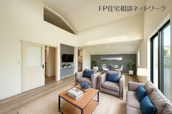 ■リビング■本画像はAIがCGで家具作成しており、実際の現地に家具は設置されておりません。また、販売価格に家具等は含まれておりません。