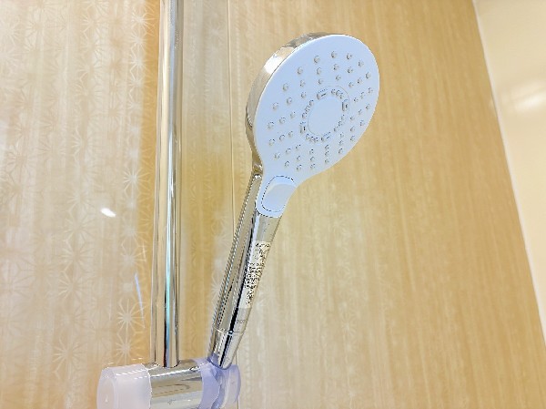 同仕様設備：高級感溢れるメタルタイプのビックシャワーヘッドを採用。流すだけで贅沢な気分に。