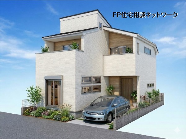 外観:【完成予想図】将来を見据えた、賢い家づくり。デザインと性能を両立し、長く快適に暮らせる理想の住まいを実現します。ご家族の幸せな未来を、ここから始めませんか。