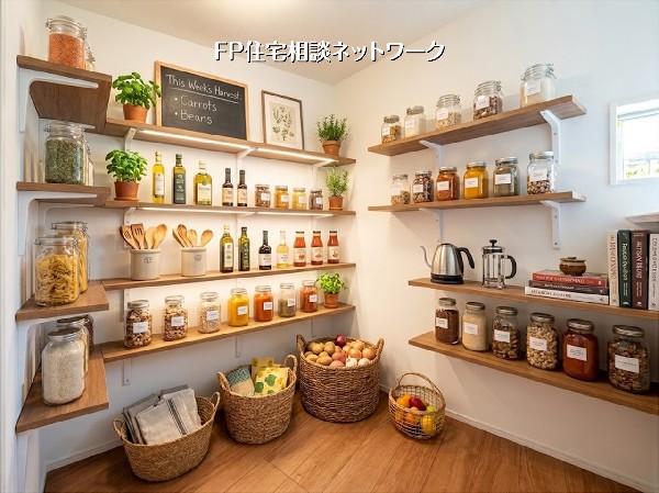 【収納部屋】  本画像はAIがCGで小物を作成しており、実際の現地に小物は設置されておりません。また、販売価格に小物等は含まれておりません。