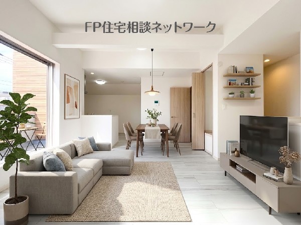 ■リビング■本画像はAIがCGで家具作成しており、実際の現地に家具は設置されておりません。また、販売価格に家具等は含まれておりません。