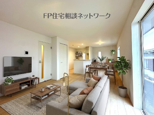 ■リビング■本画像はAIがCGで家具作成しており、実際の現地に家具は設置されておりません。また、販売価格に家具等は含まれておりません。