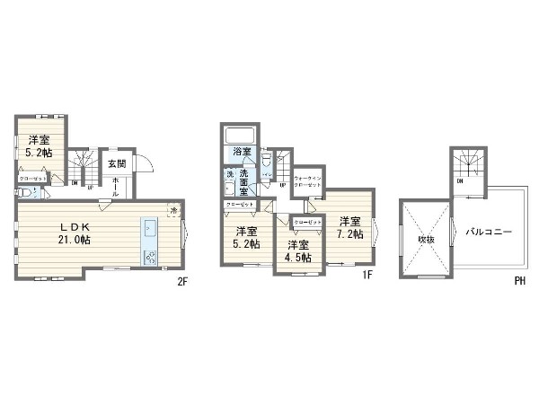 外観:建物プラン例(1区画)4LDK、土地価格3380万円、土地面積186.56m2、建物価格2200万円(税込)、建物面積110.11m2