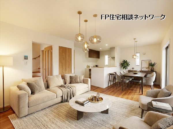 【リビング16.3帖】  本画像はAIがCGで家具を作成しており、実際の現地に家具は設置されておりません。また、販売価格に家具等は含まれておりません。