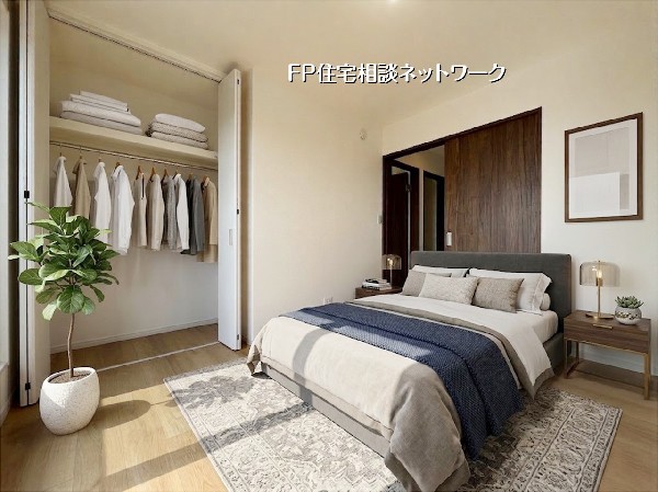 【主寝室】  本画像はAIがCGで家具作成しており、実際の現地に家具は設置されておりません。また、販売価格に家具等は含まれておりません。