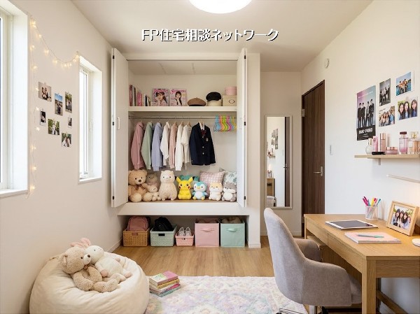 【子ども部屋】  本画像はAIがCGで家具作成しており、実際の現地に家具は設置されておりません。また、販売価格に家具等は含まれておりません。