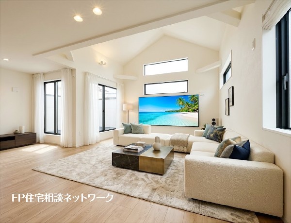 【LDK│21.5帖】本画像はAIがCGで家具を作成しており、実際の現地に家具は設置されておりません。また、販売価格に家具等は含まれておりません。