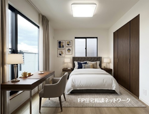 【洋室│6帖】  本画像はAIがCGで家具を作成しており、実際の現地に家具は設置されておりません。また、販売価格に家具等は含まれておりません。
