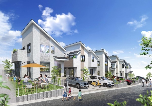 外観:閑静な住宅地で子育て家族にピッタリ。毎日のお散歩も快適な緑に恵まれたエリアで、自然に包まれた穏やかな暮らしを実現するための、ゆとりある住環境が整っています。