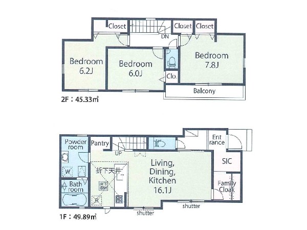 外観:建物プラン例（2号地）