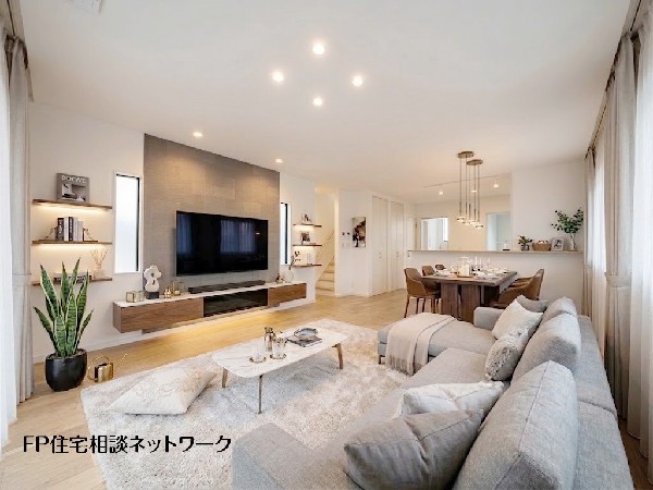 ■リビング■本画像はAIがCGで家具作成しており、実際の現地に家具は設置されておりません。また、販売価格に家具、小物等は含まれておりません。