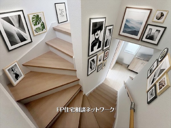 【階段】  本画像はAIがCGで小物を作成しており、実際の現地に小物は設置されておりません。また、販売価格に小物等は含まれておりません。