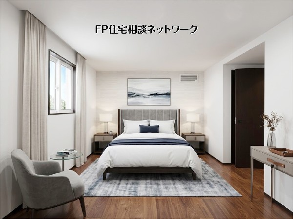 【洋室│8帖】  本画像はAIがCGで家具を作成しており、実際の現地に家具は設置されておりません。また、販売価格に家具等は含まれておりません。