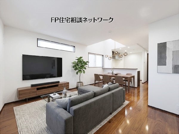 【LDK│15.5帖】  本画像はAIがCGで家具を作成しており、実際の現地に家具は設置されておりません。また、販売価格に家具等は含まれておりません。